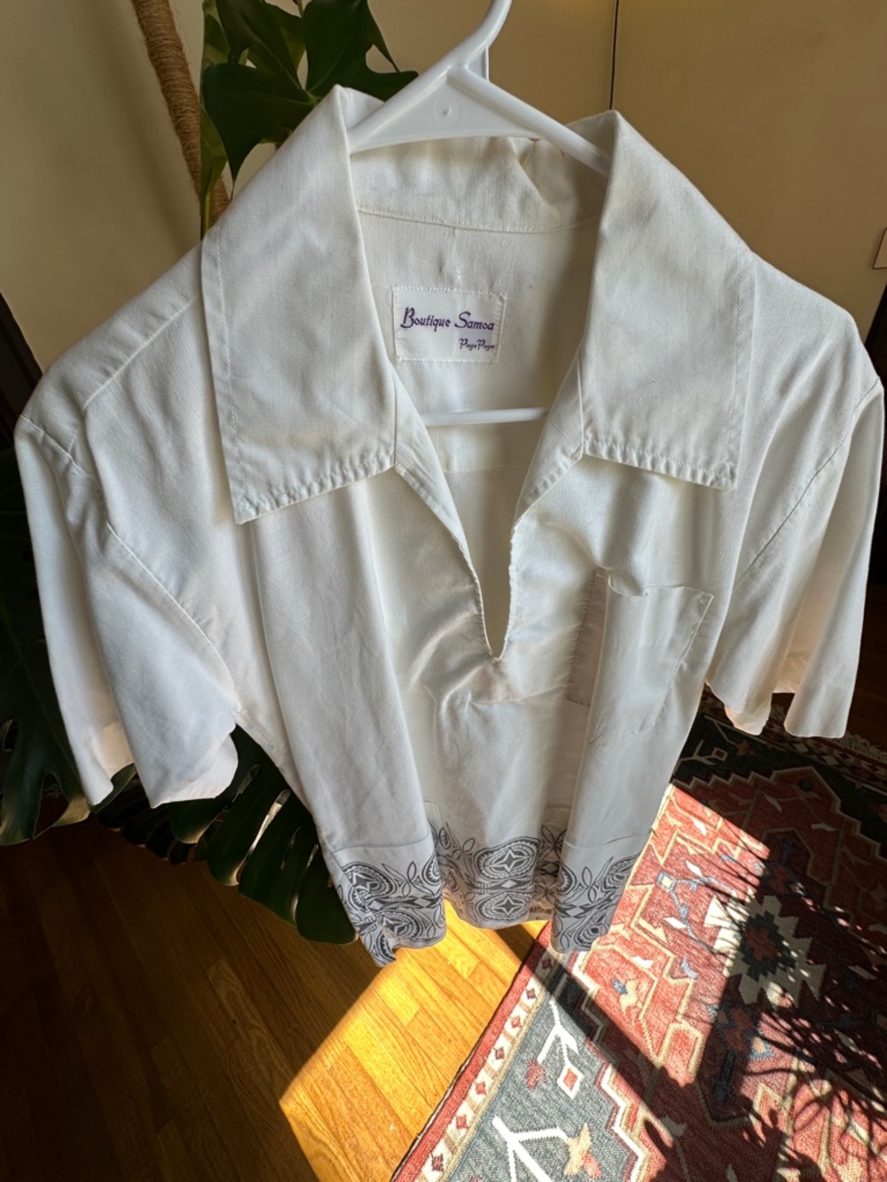 Vintage Samoa Cream Short Sleeve Hawaiian Shirt